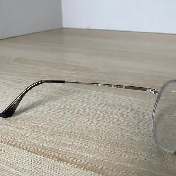 Ray-Ban RB6589 2501 Silver Pilot Eyeglasses Metal Frame 56-15-140 Excellent Cond - Picture 5 of 8